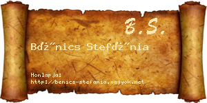 Bénics Stefánia névjegykártya